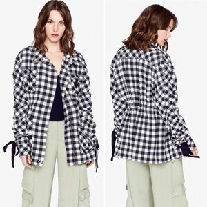 Jonathan Simkhai Midnight Gingham Twill Utility Jacket New NWT XS